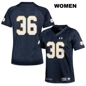 Notre Dame Fighting Irish Women's Brian Ball #36 Navy Under Armour No Name Authentic Stitched College NCAA Football Jersey MYF5699SI